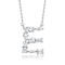 Initial E Mixed Cut CZ Pendant Necklace In Sterling Silver 18 Inch
