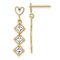 14k Yellow Gold and Rhodium Over 14k Yellow Gold Diamond-cut Heart and
Diamond Shape Dangle Earrings