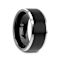 ASTON Black Brushed Center Tungsten Ring with Polished Beveled Edges 10mm
