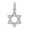 Rhodium Over 14k White Gold Textured Star Of David Pendant