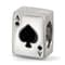 Sterling Silver Enamel Deck of Cards with Spades Showing Bead