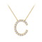 White Lab-Grown Diamond F-G SI 14K Yellow Gold Over Silver "C"
Initial Station Necklace 0.50ctw