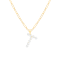 Letter T Initial Cultured Freshwater Pearl 18K Gold Over Sterling Silver
Pendant With  18" Chain