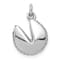 Rhodium Over 14k White Gold Diamond Fortune Cookie Pendant