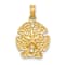 10K Yellow Gold Polished and Textured Sand Dollar Charm