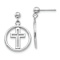Rhodium Over 14k White Gold Polished Eternal Life Cross Dangle Earrings