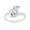 Trillion Aquamarine and White Topaz 2-Stone Rhodium Over Sterling Silver
Bypass Ring 1.22ctw
