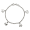 Sterling Silver Polished Elephants with 1-inch Extensions Children's Bracelet