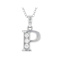 CZ Initial P Pendant Necklace In Sterling Silver 0.17ctw