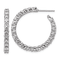 Rhodium Over Sterling Silver Polished Cubic Zirconia Post C-Hoop Earrings