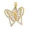 10K Yellow Gold Textured Cut-Out Butterfly Charm
