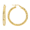 Mirror Faceted Hoop Earrings In 18K Gold Over Bronze
