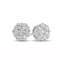 1.00cttw Diamond Cluster Earring Set in 14k White Gold