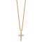 White Cubic Zirconia Stainless Steel Polished Yellow IP-plated Men's
Cross Pendant With Chain