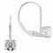 White Cubic Zirconia 14k White Gold Earrings With Velvet Gift Box 1.00ctw