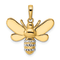 14k Two-tone Gold Diamond-Cut Bumblebee Pendant