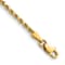 14k Yellow Gold 2mm Semi-Solid Diamond-Cut Rope Link Chain Bracelet