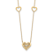 14k Yellow Gold Polished and Filigree Patterned Textured Heart Stations
Cable Link 17 Inch Necklace