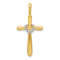 14K Yellow Gold Diamond Cross with Heart Pendant 0.009ctw