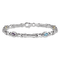 Rhodium Over 14k White Gold Rainbow Gemstone Bracelet