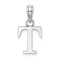 Rhodium Over 14k White Gold Polished Block Letter T Initial Pendant