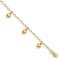 14K Yellow Gold Child's Puffed Heart Charm Bracelet