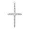 Rhodium Over 14k White Gold Polished Diamond Cross Pendant