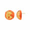 14K Yellow Gold Over Sterling Silver Gold Leaf Button Stud Acrylic
Earrings in Coral