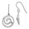 Rhodium Over Sterling Silver Double Wave Dangle Earrings