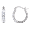 Lab Created White Sapphire Filigree Leverback Sterling Silver Earrings 3.4ctw
