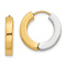 14k Yellow Gold and 14k White Gold Polished 5/8" Hinged Hoop Earrings