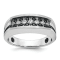 Rhodium Over 10K White Gold Men's Black and White Diamond Ring With
Black Rhodium 0.55ctw