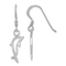 Rhodium Over Sterling Silver Polished Dolphin Dangle Earrings