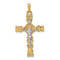 14k Two-tone Gold Polished and Textured Latin Crucifix Pendant