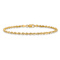 10k Yellow Gold 3mm Diamond-Cut Quadruple Rope Link Bracelet