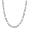 Sterling Silver 9.5mm Pavé Flat Figaro Chain