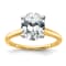 14K Yellow Gold With White Gold Accents 3 ct. D E F Pure Light Oval
Moissanite Solitaire Ring