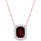 Garnet & Diamond 14K Rose Gold Pendant With Chain 2.44ctw