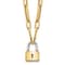 14K Two-tone Fancy Link with Lock Necklace