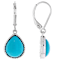 Turquoise Sterling Silver Earrings 10x8mm