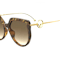 Fendi Cat Eye Dark Havana Frame / Brown Gradient Lenses Sunglasses