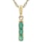Zambian Emerald 3-Stone Drop Pendant Necklace In 18K Gold Over Sterling
Silver 0.39ctw