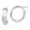 Rhodium Over 14k White Gold 13/16" High Polished Wavy Hoop Earrings