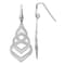Rhodium Over Sterling Silver Polished and Textured Grooved Fancy Drop
Dangle Earrings