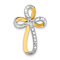 14K Two-tone Gold  Diamond-Cut Twisted Cross Chain Slide Charm