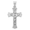 Rhodium Over 14k White Gold Satin, Textured and Diamond-Cut Crucifix Pendant