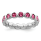 Sterling Silver Stackable Expressions Pink Crystal Ring