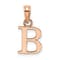 14k Rose Gold Polished Block Letter B Initial Pendant