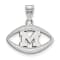 Rhodium Over Sterling Silver LogoArt University of Michigan Football Pendant