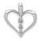 Rhodium Over 14k White Gold Diamond 3-stone Heart Pendant